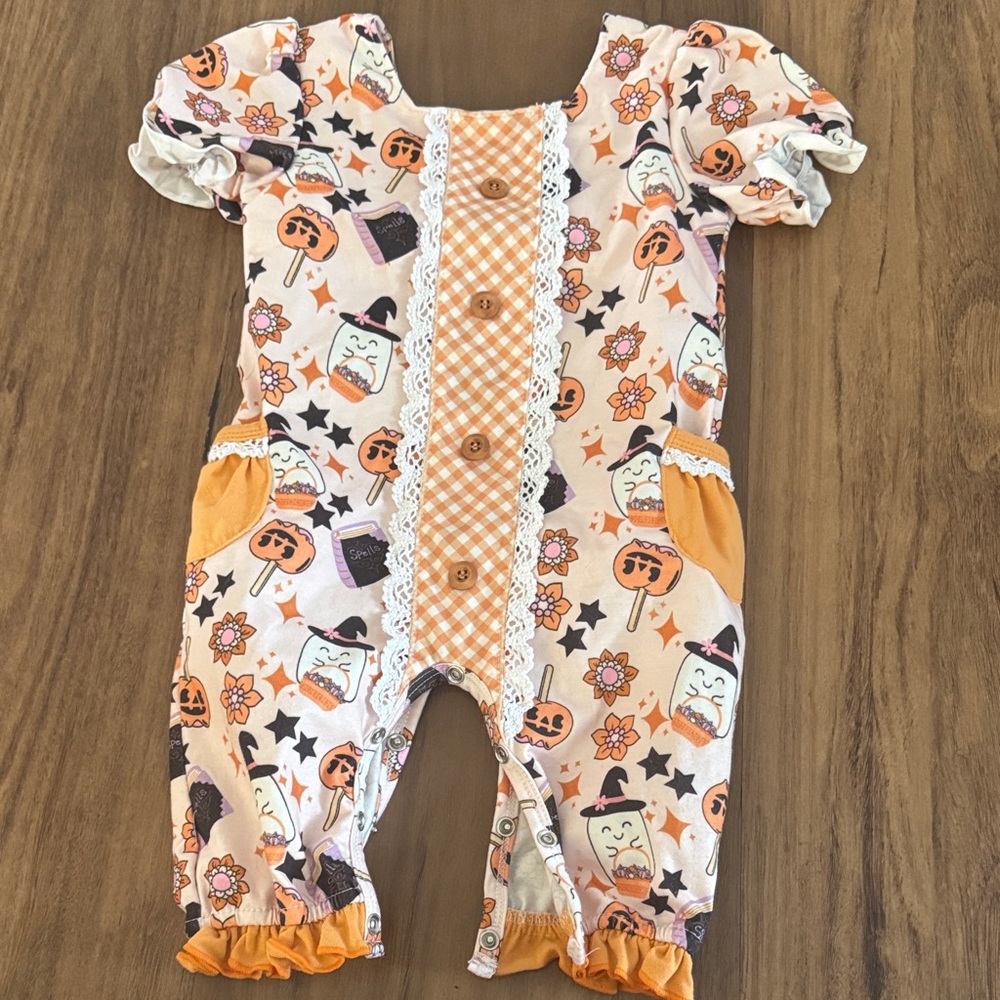 Playful Pumpkin and Ghost Kids Footie